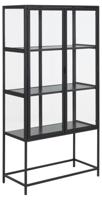 Vitrinekast Bronx Metal Zwart 150cm - Giga Living