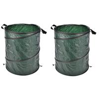 2x stuks groene pop-up tuinafvalzak 130 liter