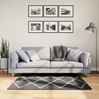 VidaXL Vloerkleed pamplona shaggy hoogpolig 120x120 cm zwart en crème