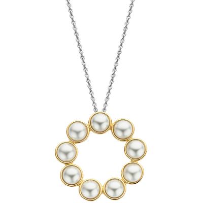TI SENTO-Milano 34008YP Ketting Crystal Pearl zilver goud-en zilverkleurig-wit 38-48 cm