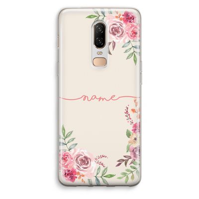 Rozen: OnePlus 6 Transparant Hoesje