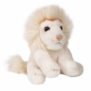 Pluche witte leeuw zittend knuffeldier van 15cm