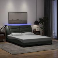 Bedframe met LED zonder matras "Hvar" 160x200 cm stof donkergrijs