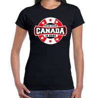 Have fear Canada is here / Canada supporter t-shirt zwart voor dames - thumbnail