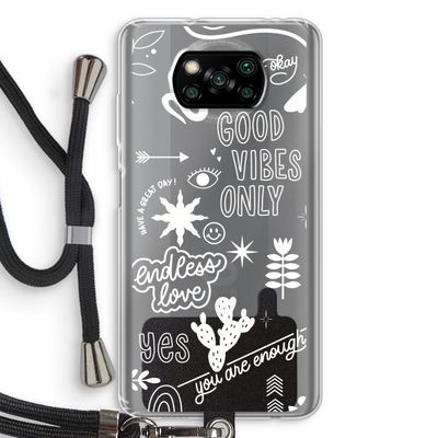 Good vibes: Xiaomi Poco X3 Pro Transparant Hoesje met koord