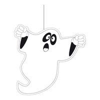 Halloween thema hangende spook/geest decoratie wit 30 cm   - - thumbnail