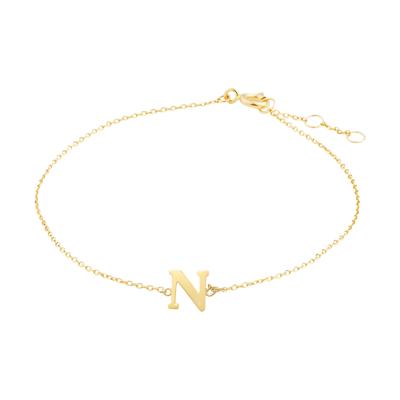 Minimalistische letter armband - 14K GOUD - Goud - N