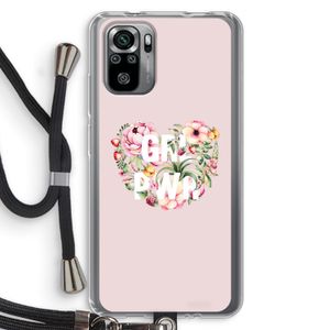 GRL PWR Flower: Xiaomi Redmi Note 10S Transparant Hoesje met koord