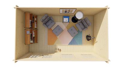 Blokhut - Tuinhuis Sadie | 40 mm | grijs geïmpregneerd