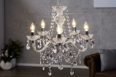 Elegante kroonluchter CRYSTAL 55cm helder acryl 5-armige kroonluchter - 1451