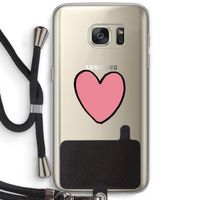 Hartje: Samsung Galaxy S7 Transparant Hoesje met koord