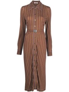 Tory Burch robe-polo Dotted Windowpane - Marron