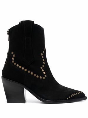Zadig&Voltaire bottes Cara en daim à bout pointu - Noir