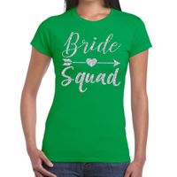 Bride Squad Cupido zilver glitter t-shirt groen dames - thumbnail