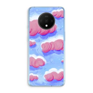 Roze wolken met vogels: OnePlus 7T Transparant Hoesje
