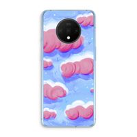 Roze wolken met vogels: OnePlus 7T Transparant Hoesje