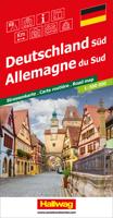 Wegenkaart - landkaart Duitsland zuid - Deutschland sud | Hallwag