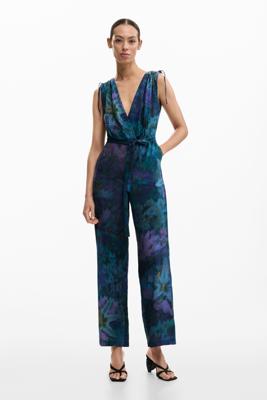Nachtelijke tuin jumpsuit - BLUE - S