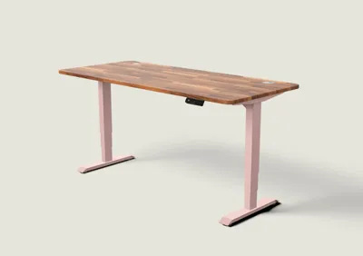 Desktronic HomePro bureau Zachtroze / Massief Walnoot / 180x80 cm