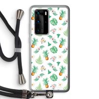 Ananas bladeren: Huawei P40 Pro Transparant Hoesje met koord