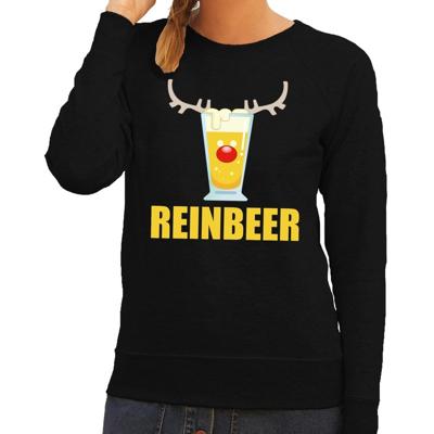 Foute kersttrui Reinbeer - zwart - voor dames - bier - drank