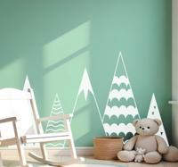 Witte bergen geometrisch muursticker kinderkamer
