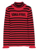 SONIA RYKIEL ENFANT pull rayé à logo intarsia - Noir