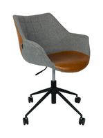 Zuiver Bureaustoel 'Doulton' PU en stof, kleur Grijs/Bruin