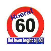 60 jaar verjaardag stopbord - Dia 50 cm - Leeftijd feestartikelen - verkeersbord - Karton - thumbnail