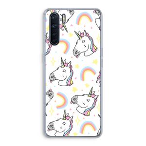 Rainbow Unicorn: Oppo A91 Transparant Hoesje