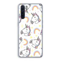 Rainbow Unicorn: Oppo A91 Transparant Hoesje