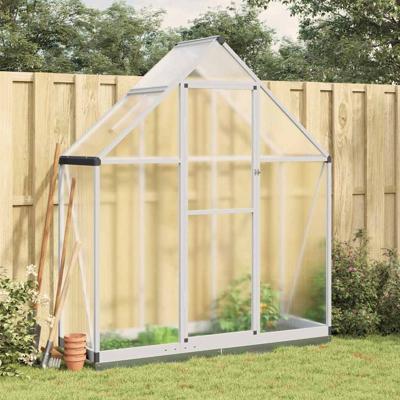 VidaXL Tuinkas met basisframe 169x58x202 cm aluminium zilverkleurig