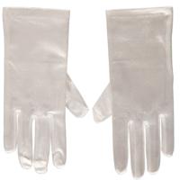Carnaval verkleed gala handschoenen - kort - wit satijn - one size - Dames