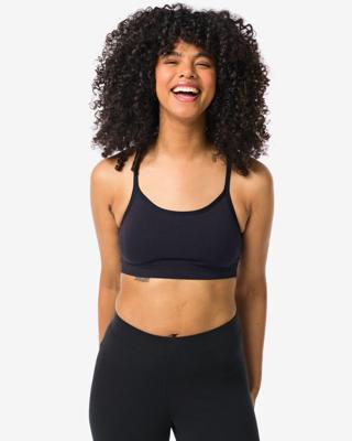 HEMA Naadloze Sporttop Light Support Zwart (zwart)