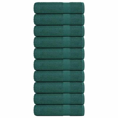 VidaXL Badhanddoeken 10 st 100x150cm 360 g/m² 100% katoen groen