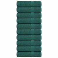VidaXL Badhanddoeken 10 st 100x150cm 360 g/m² 100% katoen groen