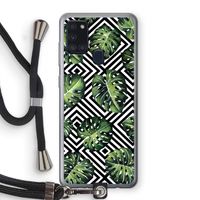 Geometrische jungle: Samsung Galaxy A21s Transparant Hoesje met koord