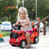 Kinderbrandweerwagen met Bellenpistool & Ladder voor Kinderen 18-36 Maanden Rood - thumbnail