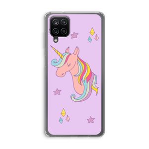 Roze eenhoorn: Samsung Galaxy A12 Transparant Hoesje