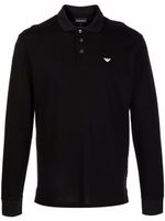 Emporio Armani polo manches-longues à logo brodé - Noir