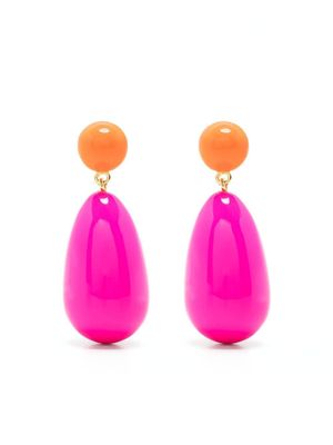 Eshvi boucles d'oreilles à breloques émaillées - Rose
