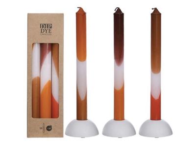 Dip Dye Candles Set 3 st. Orange/Brown - Buitengewoon de boet