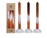 Dip Dye Candles Set 3 st. Orange/Brown - Buitengewoon de boet
