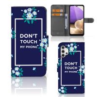 Samsung Galaxy A32 4G Portemonnee Hoesje Flowers Blue DTMP