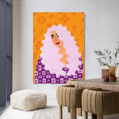 Urban Cotton Wandkleed 'Retro Girly' 110 x 145cm in Frame - black