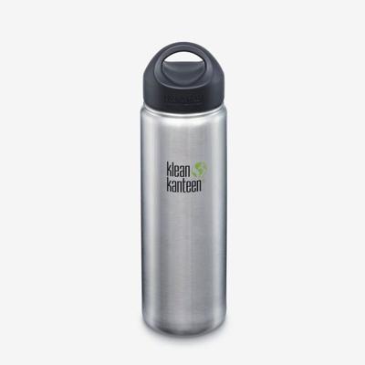 Klean Kanteen Classic Wide 800ml/27oz + Ringdop Drinkfles Brushed Stainless 800ml