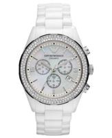 Emporio Armani horloge dames met witte keramische armband 43 mm AR1456