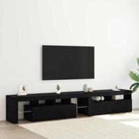 TV-kast 2 pcs Zwart Eiken 260 x 37 x 40 cm Bewerkt hout
