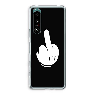Middle finger black: Sony Xperia 5 III Transparant Hoesje