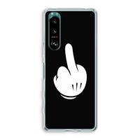 Middle finger black: Sony Xperia 5 III Transparant Hoesje